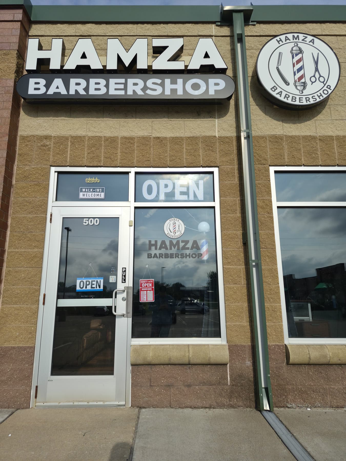 Hamza Barbershop entrance, Suite 500